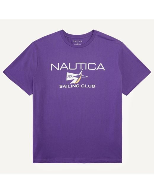 Nautica Purple Big & Tall Sustainably Crafted Logo Graphic T-shirt for men