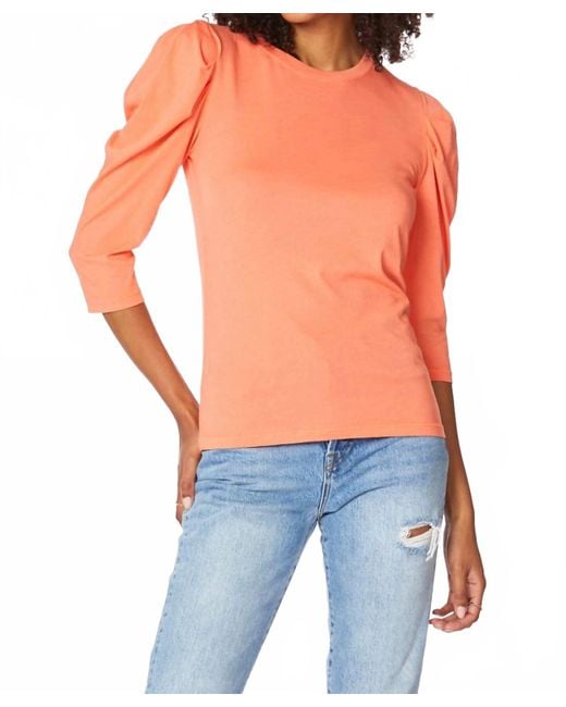 Bobi Orange 3/4 Puff Sleeve Tee