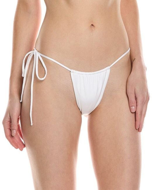 Monica Hansen White Bond Girl Side Tie String Bikini Bottom