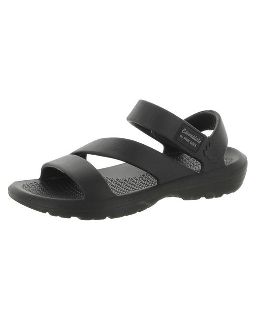 Muk Luks Black Flat Slip On Slingback Sandals