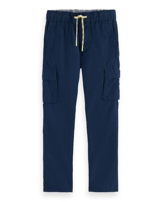 Scotch & Soda Blue Boy's Cotton Cargo Pants for men