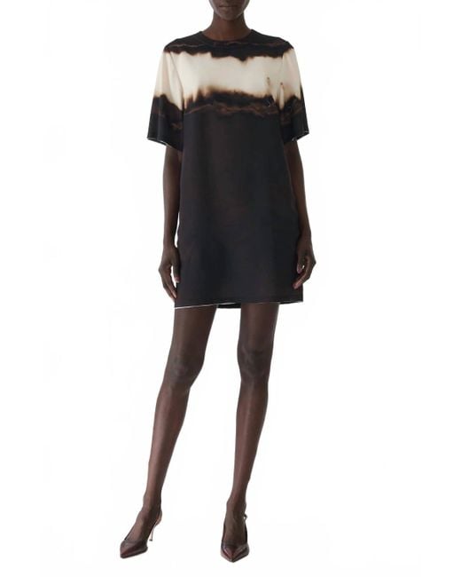 Jason Wu Black Burned Stripe Shift Dress