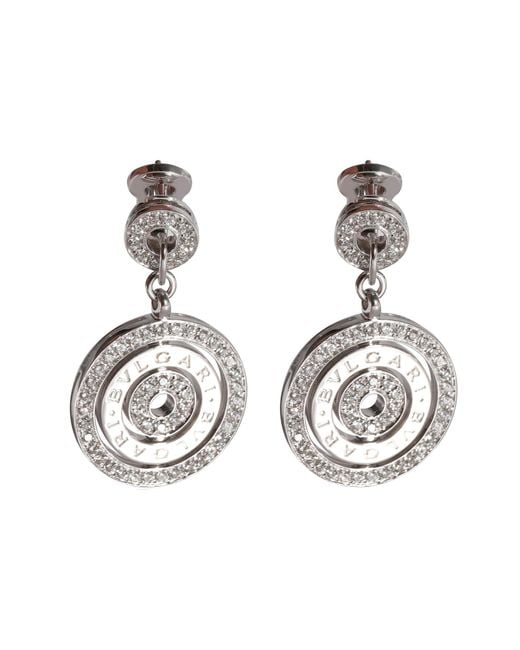 BVLGARI Metallic Bvlgari Astrale Cerchi Drop Diamond Earrings