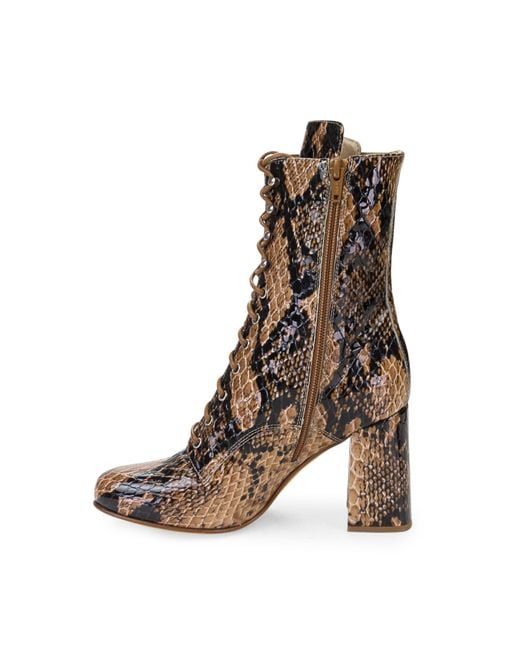 Maryam Nassir Zadeh Brown Snake Print Emmanuelle Ankle Boots