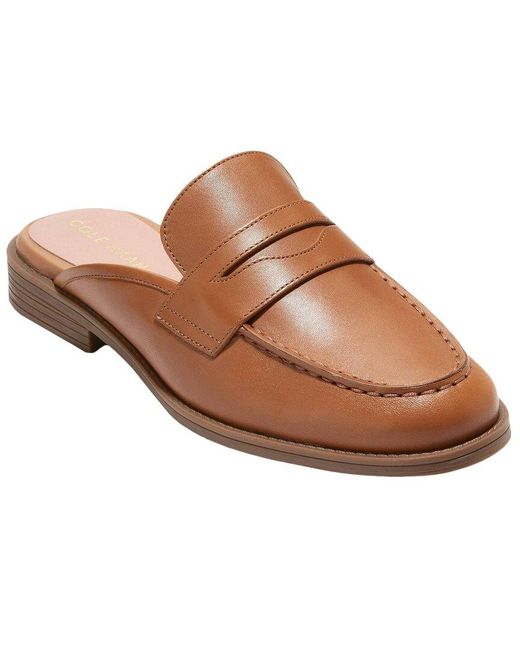 Cole Haan Brown Stassi Leather Mule