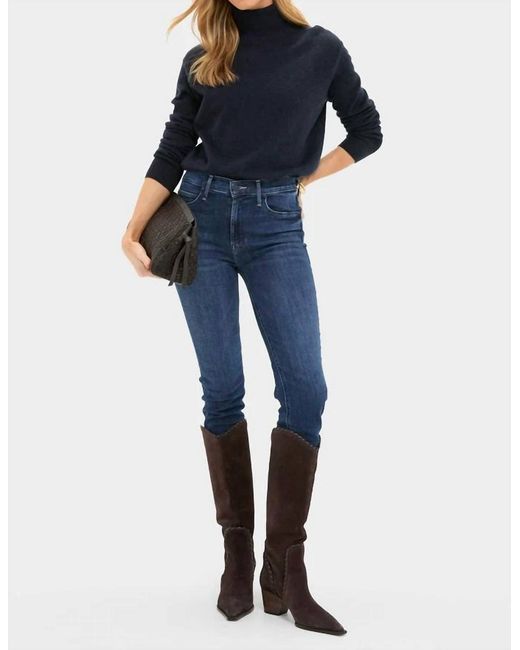 Mother Blue Mid Rise Dazzler Jeans