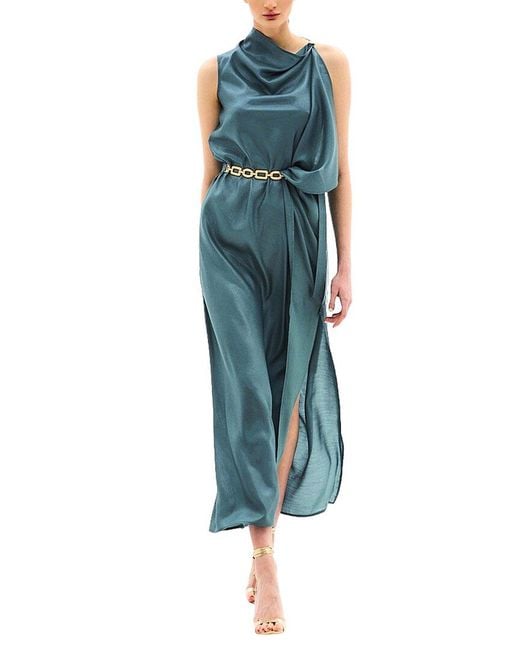 BGL Blue Silk-Blend Midi Dress
