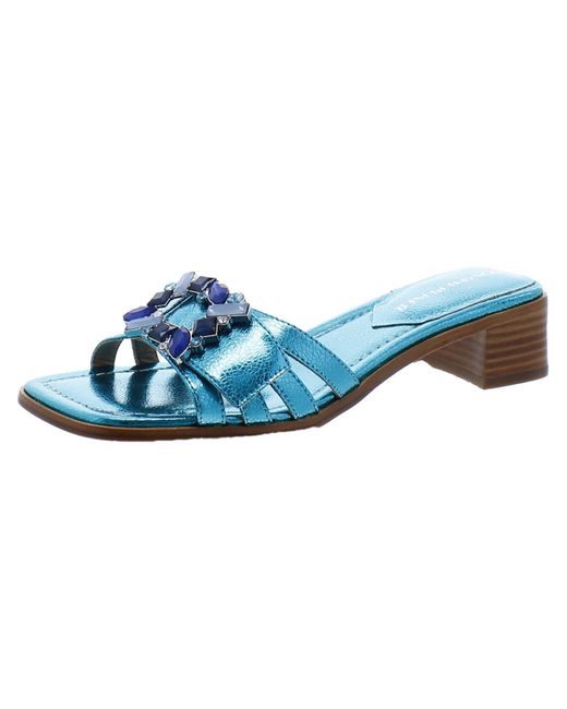 Donald J Pliner Bellamy Leather Slip On Slide Sandals in Blue Lyst