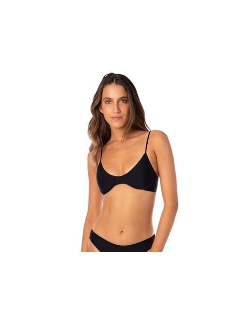 Maaji Black Irene Unmolded Underwire Bikini Top Noir Adjustable Buu086