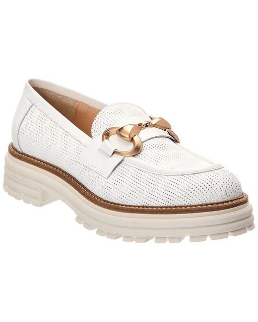 Baldinini White Leather Loafer