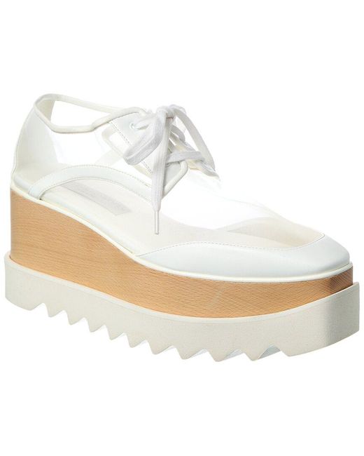 Stella McCartney White Logo Mesh Platform Sneaker