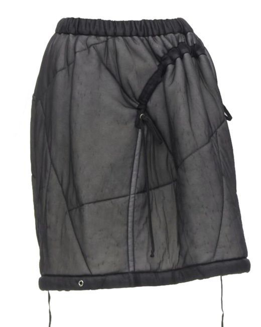 Comme des Garçons Gray Comme Des Garcons Vintage 1990 Sheer Nylon Drawstring Padded Puffy Skirt