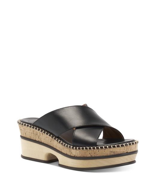 Chloé Black Laia Open Toe Wedges Mule Sandals