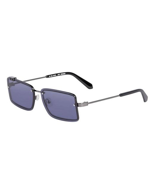Off-White c/o Virgil Abloh Blue Sunglasses Rectangle Rimless, Gunmetal Frame And Lens Oeri13Ntampa7745