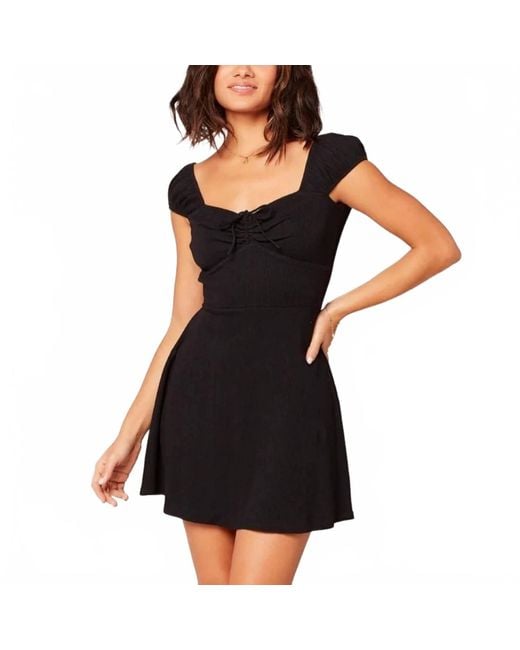 LSPACE Black Solid Sirena Mini Dress