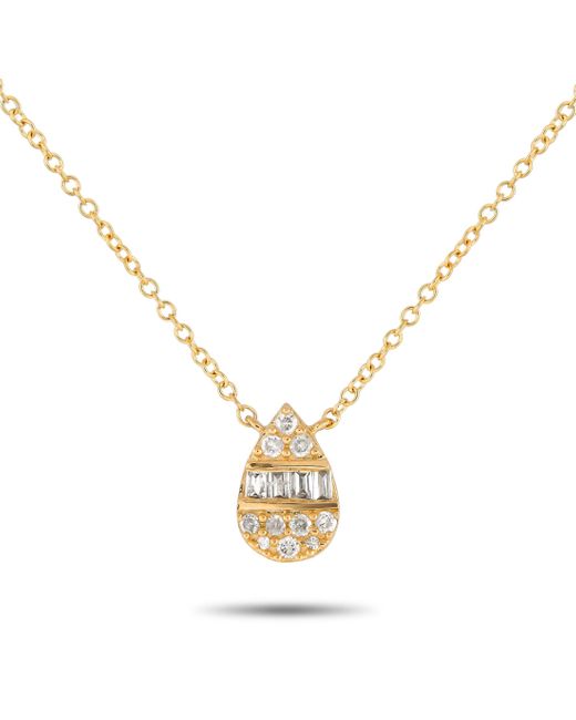 Non-Branded Metallic Lb Exclusive 14k Yellow 0.10ct Diamond Pear Necklace Nk01582-y