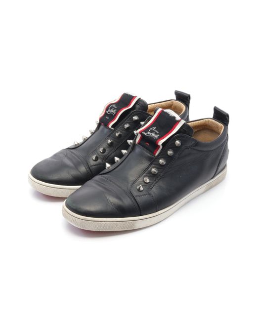 Christian Louboutin Black Fique A Vontade Sneakers Leather Spike Studs