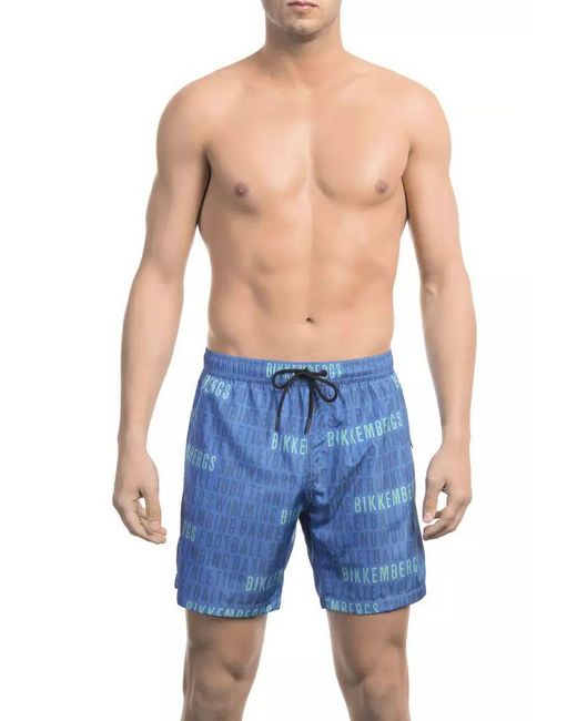 Bikkembergs Blue Polyester Swimwear for men