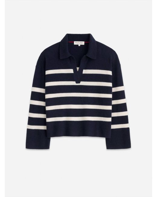 Alex Mill Blue Isa Striped Pullover In Navy/white