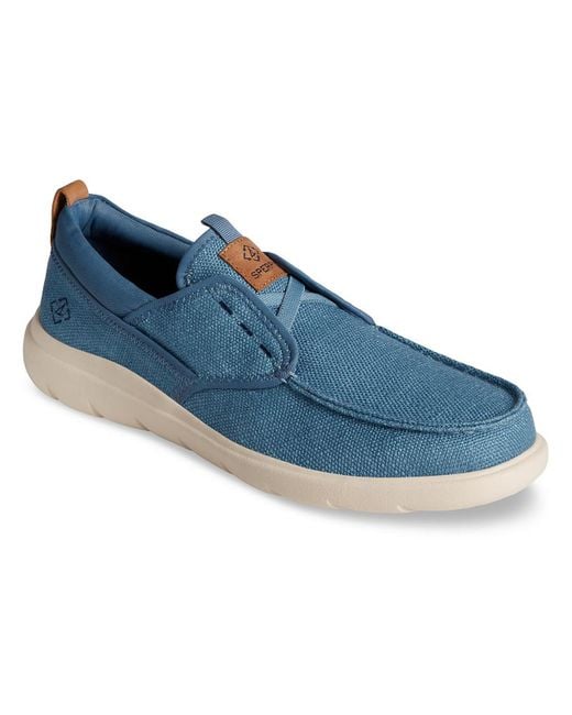 Sperry Top-Sider Blue Captain Boat Canvas Slip-on Boat Shoes for men