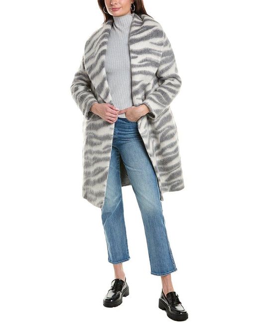 Peserico Blue Wool & Alpaca-blend Coat
