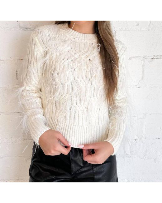 Astr Natural Feather Embellished Almeida Sweater