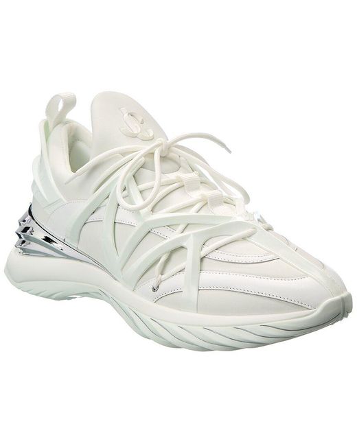 Jimmy Choo Cosmos Neoprene & Leather Sneaker in White for Men | Lyst