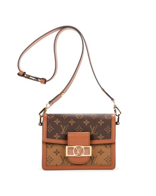 Dauphine vintage leather crossbody bag Louis Vuitton Brown in