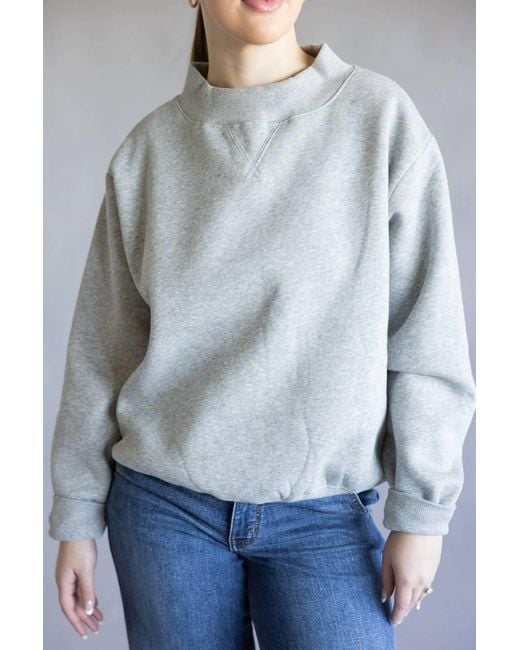 Things Between Gray Trend Setter Mock Neck Sweatshirt