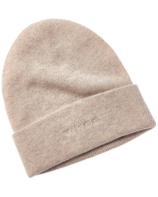 Vince Natural Fine Rib Double Layer Cuff Knit Hat