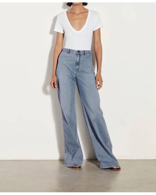 Enza Costa Blue High Waisted Wide Leg Jeans