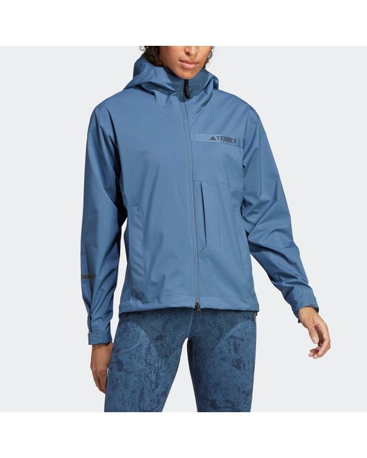 Adidas Blue Terrex Multi Rain. Rdy 2.5-layer Rain Jacket
