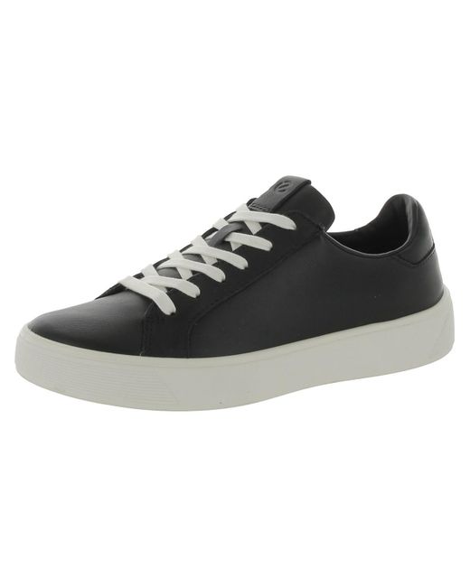 Ecco Black Tray Leather Low Top Casual And Fashion Sneakers