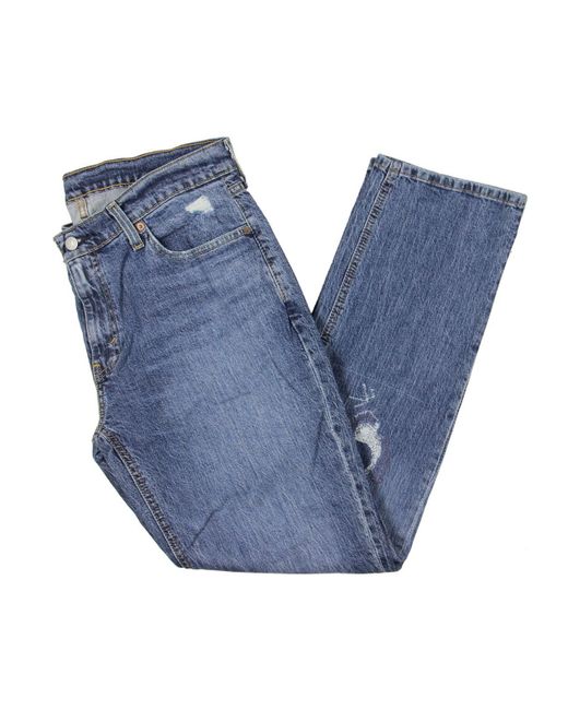 Levi's Blue Athletic Embroidered Tapered Leg Jeans for men