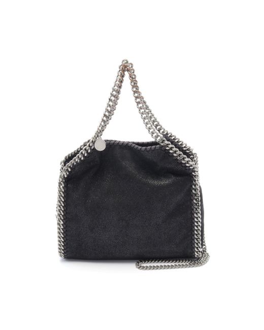 Stella McCartney Black Falabella Mini Chain Shoulder Bag Fake Leather
