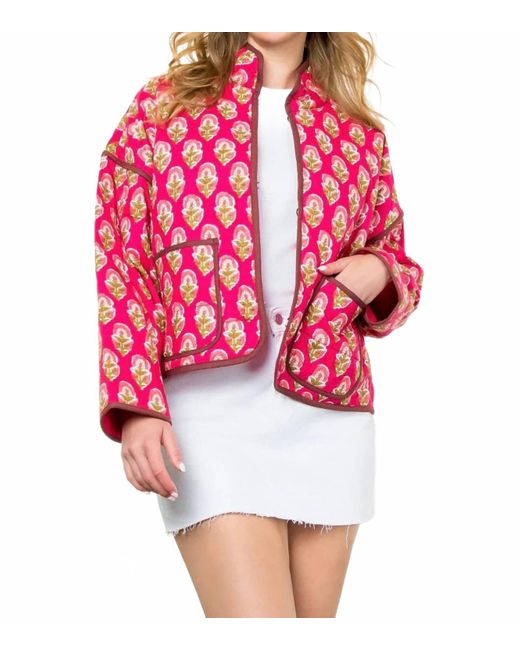 Thml Red Tara Quilted Jacket