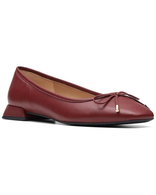 Clarks Red Ubree15 Step Leather Flat