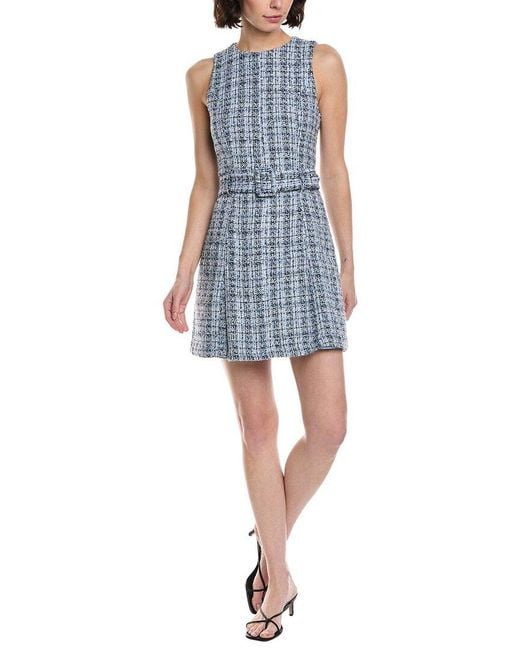 Cece Blue Pleated Mini Dress