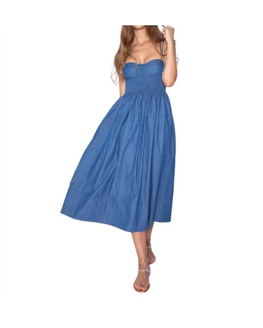 Karina Grimaldi Blue Josephine Midi Dress