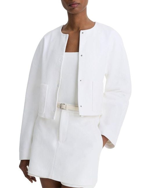 Vince White Collarless Jacket