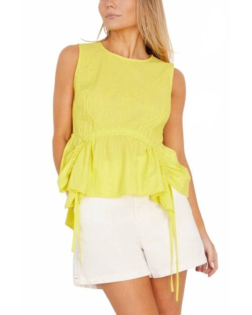 Sea Yellow Camden Cotton Poplin Tank Top