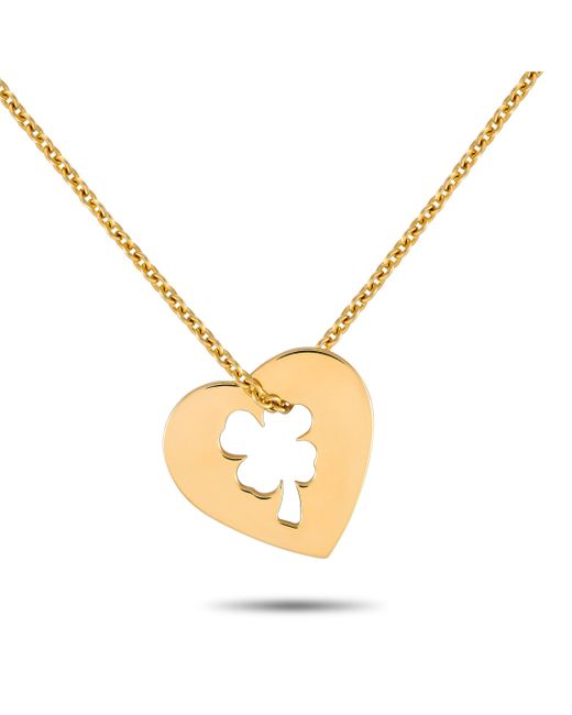 Chanel Metallic 18k Yellow Heart Pendant Necklace Ch15-051424
