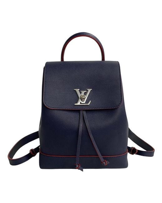 Louis Vuitton Blue Lockme Leather Backpack Bag (pre-owned)