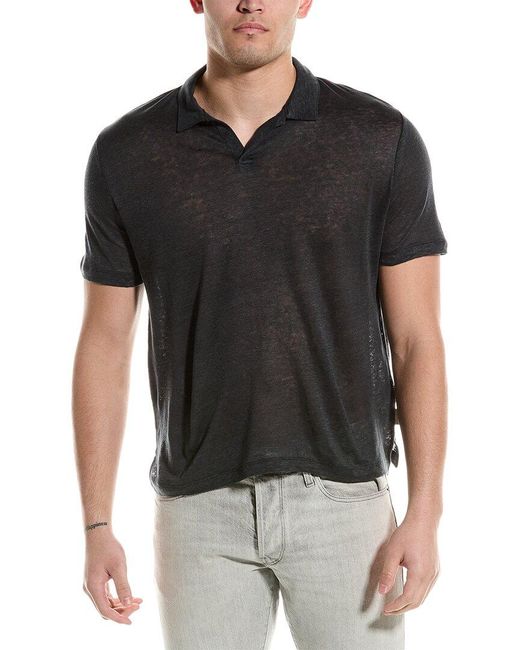 Onia Black Chad Linen T-shirt for men