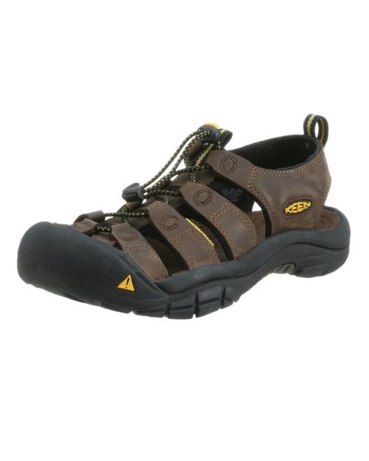 Keen Black Newport Leather Fisherman Sport Sandals for men