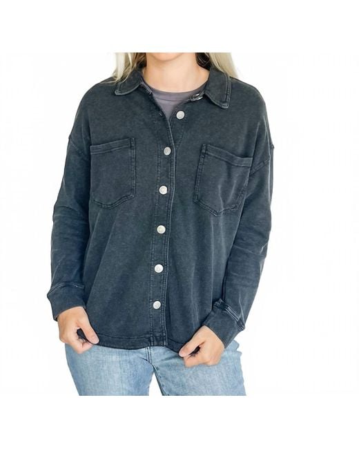 Be Cool Blue Classic Shacket Jacket