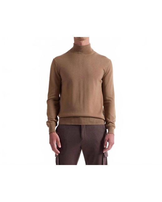 Bugatchi Brown Wool Turtleneck Sweater for men