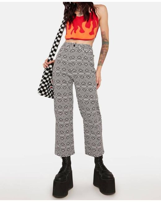 Another Girl Gray Prudence Mono Print Heart Jean