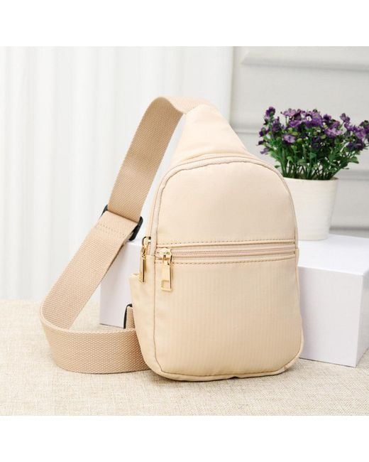 Fashnzfab Natural Solid Nylon Mini Sling Bag