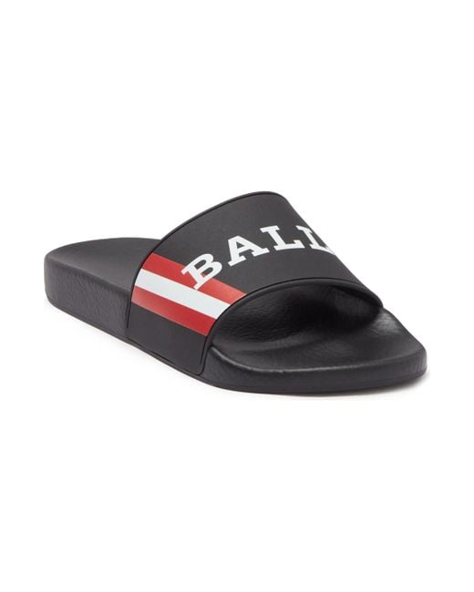 Bally Black Simon 6234034 Logo Rubber Sandals for men